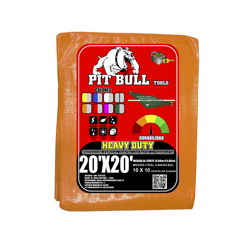 LONA PIT BULL NR-GR 110G 20X20 (6.00X6.00) | 60581