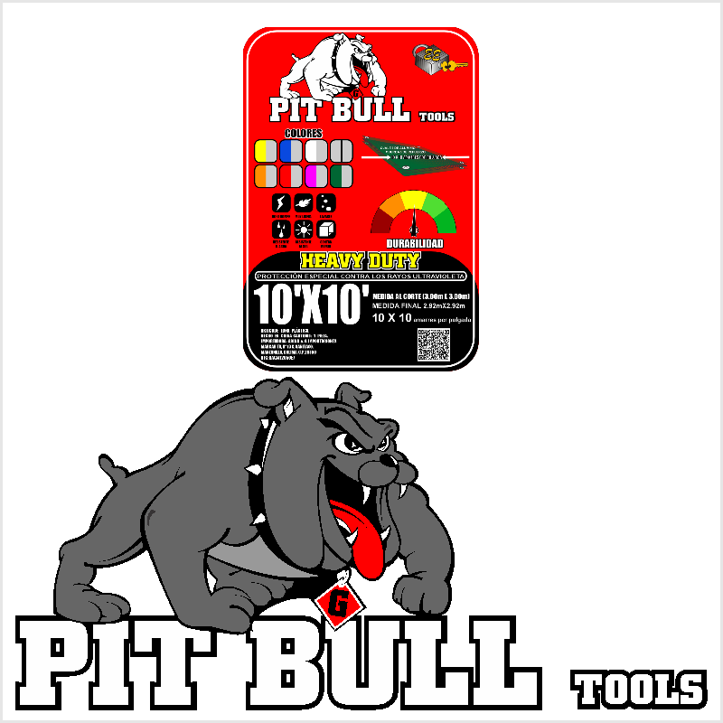 LONA PIT BULL NR-GR 110G 20X20 (6.00X6.00) | 60581