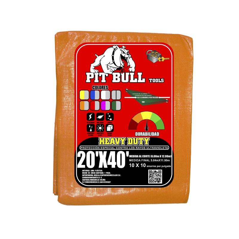 LONA PIT BULL NR-GR 110G 20X40 (6.00X12.00) | 60584