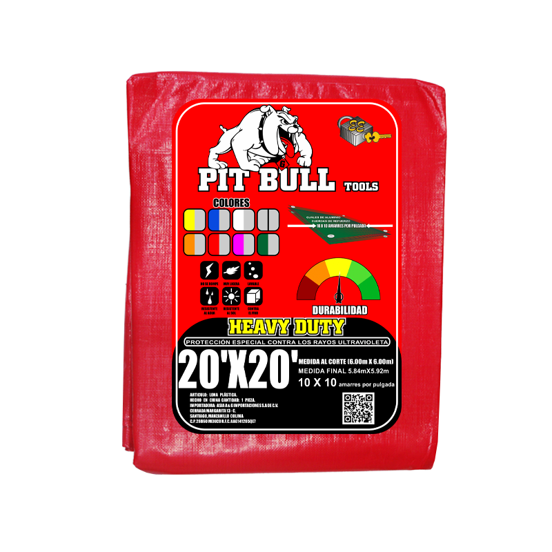 LONA PIT BULL RJ-GR 110G 20X20 (6.00X6.00) | 60610