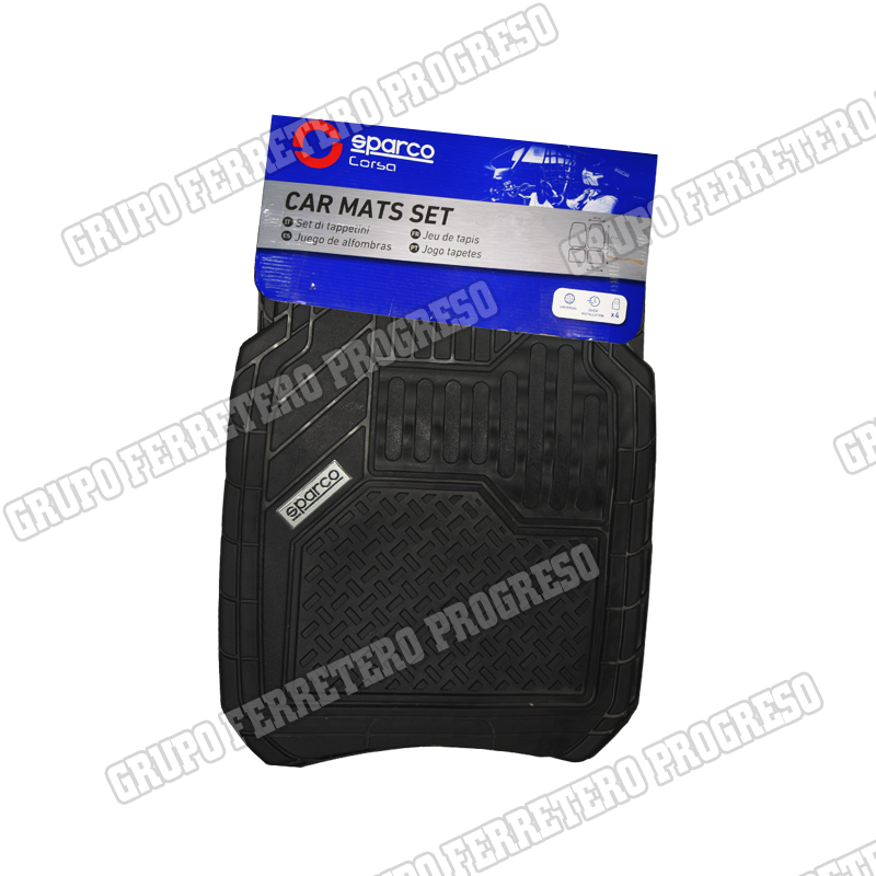 TAPETE AW SPARCO 4 PZS NEGRO | 70714