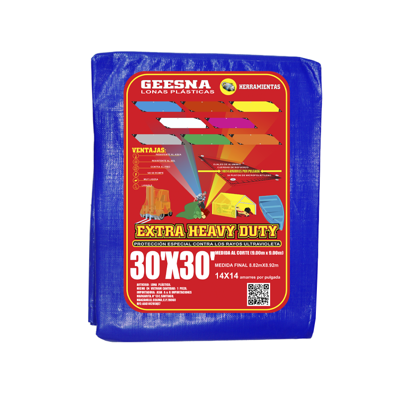 LONA AZUL PES 30X30  (9.00X9.00)  GEESNA | 8238
