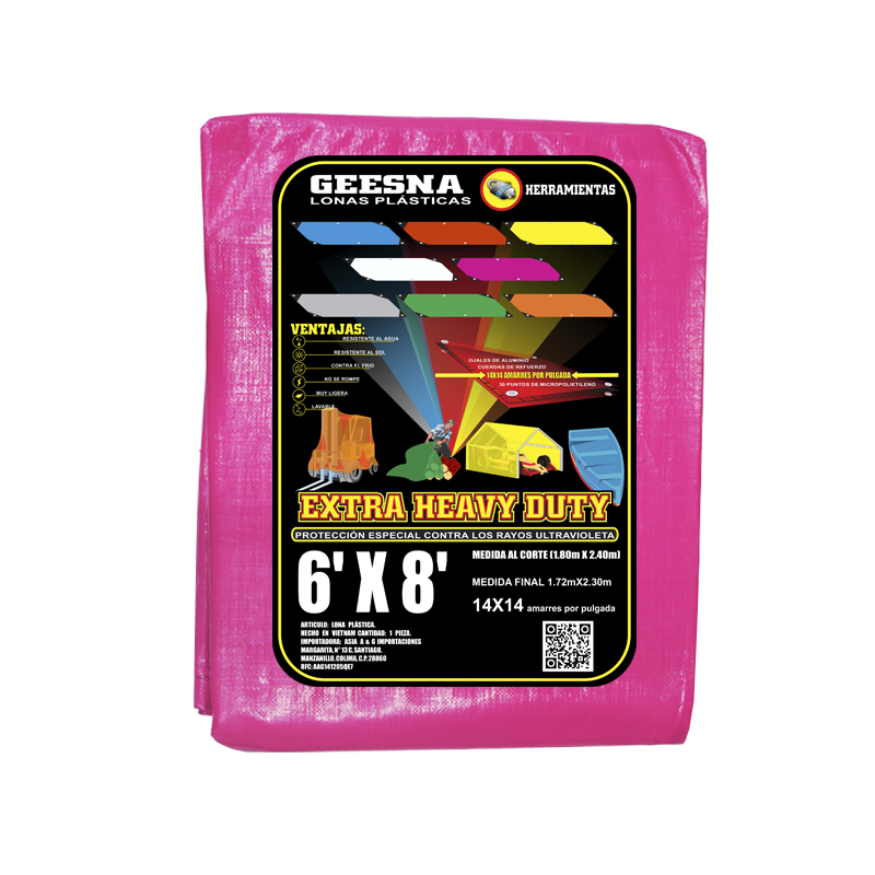 LONA ROSA PES  6X8 ( 1.80X2.40)  GEESNA | 8259