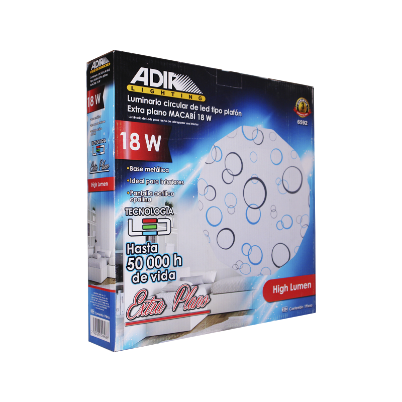 LUM ADIR LED PLAFON EX-PLANO MACABI 18 W