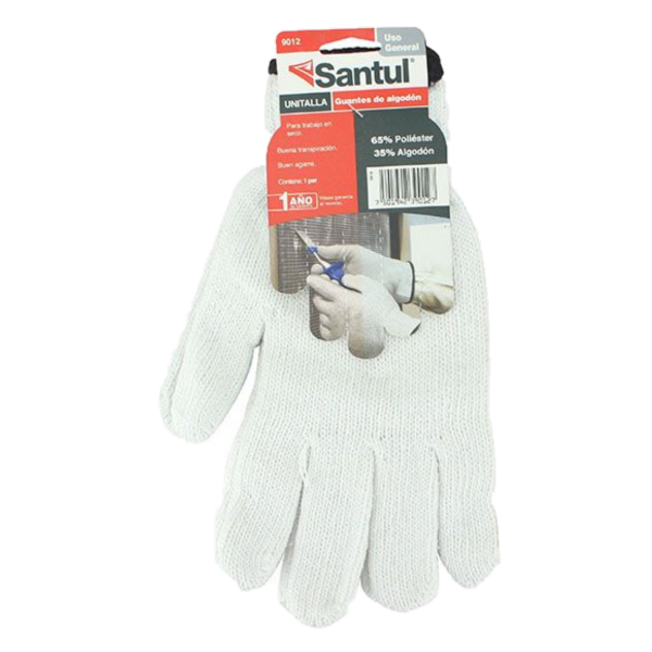 GUANTE SANTUL ALGODON C/OVERLOCK BLANCO
