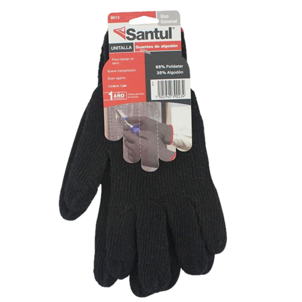 GUANTE SANTUL ALGODON C/OVERLOCK NEGRO