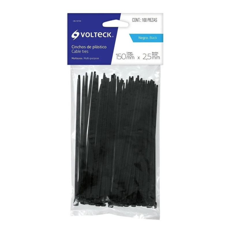 CINCHO PLASTICO 100 MM 18 LBS CIN-1815N VOLTECK | 44321