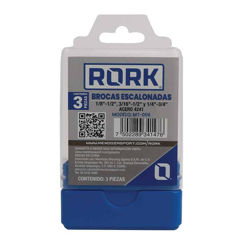 BROCA ESCALONADA 3 PZAS ACERO MT-006 RORK | MZ0031