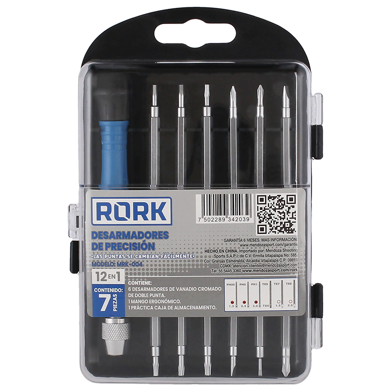 DESARMADOR D/PUNTAS 7 PZAS DE PRECISION MRK-004 RORK | MZ0038