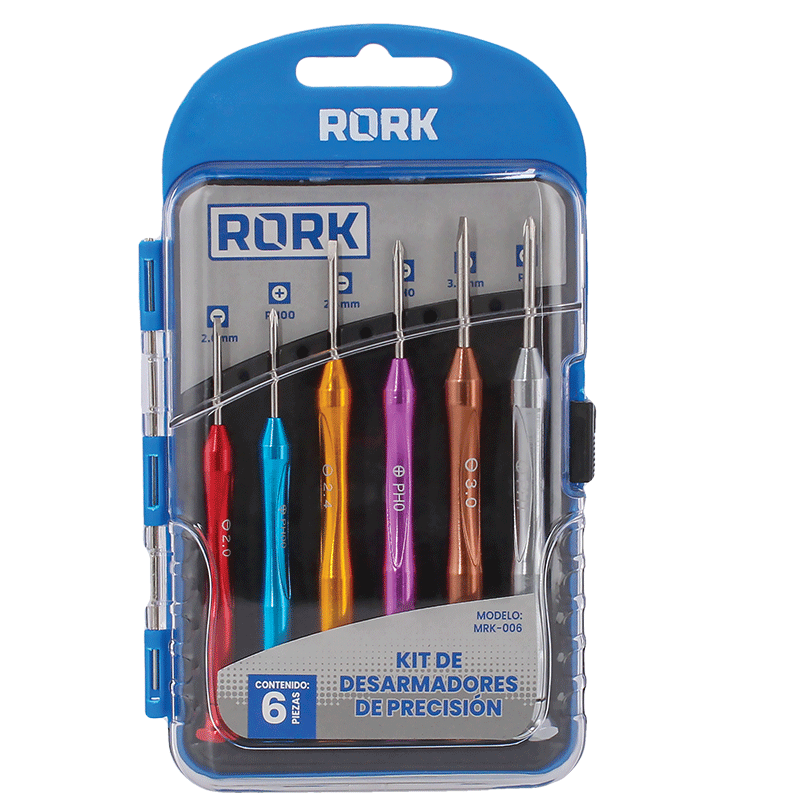 DESARMADOR T/RELOJERO 6 PZAS COLORES MRK-006 RORK | MZ0049