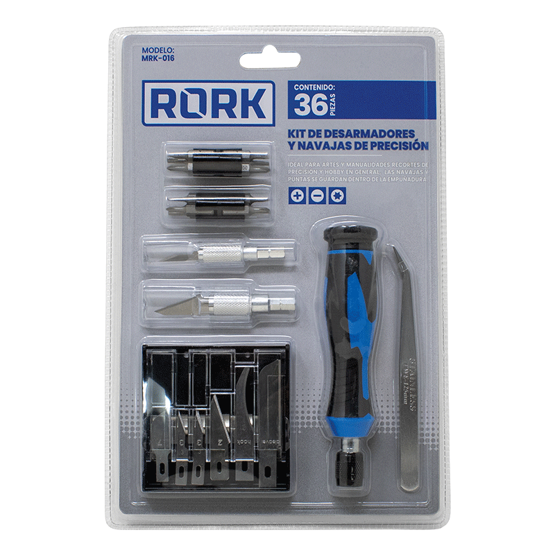 EXACTO PROFESIONAL 36 PZAS NAVAJAS/PUNTAS MRK-016 RORK | MZ0054