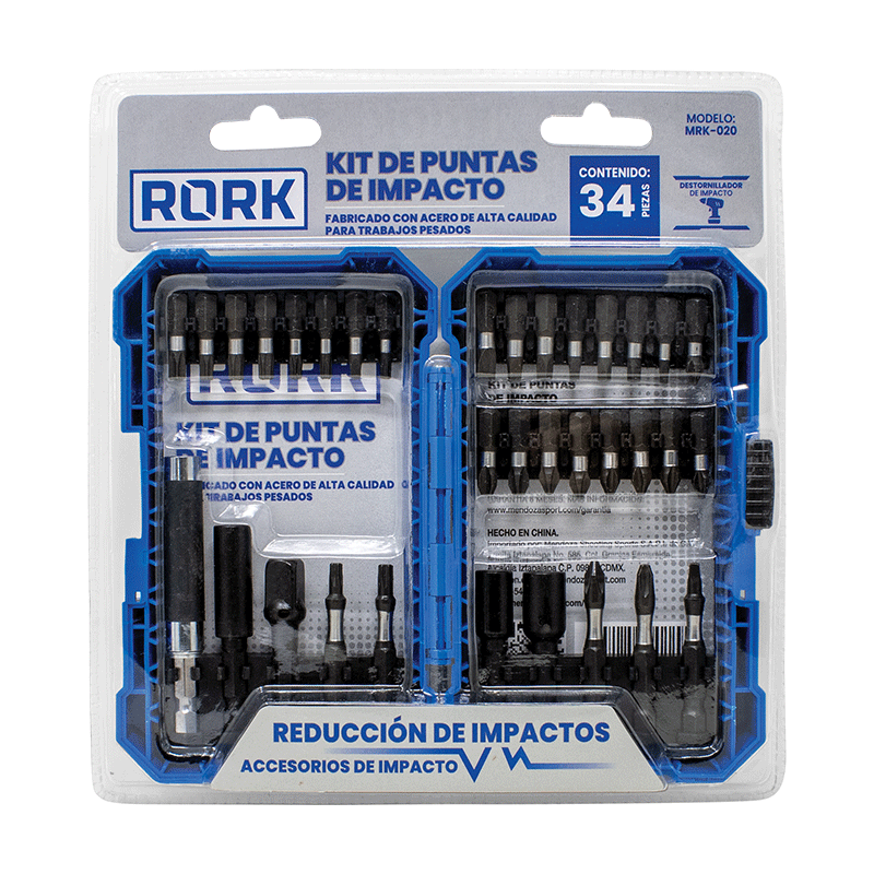 PUNTAS D/IMPACTO 34 PZAS STD ZANCO 1/4`` MRK-020 RORK | MZ0056