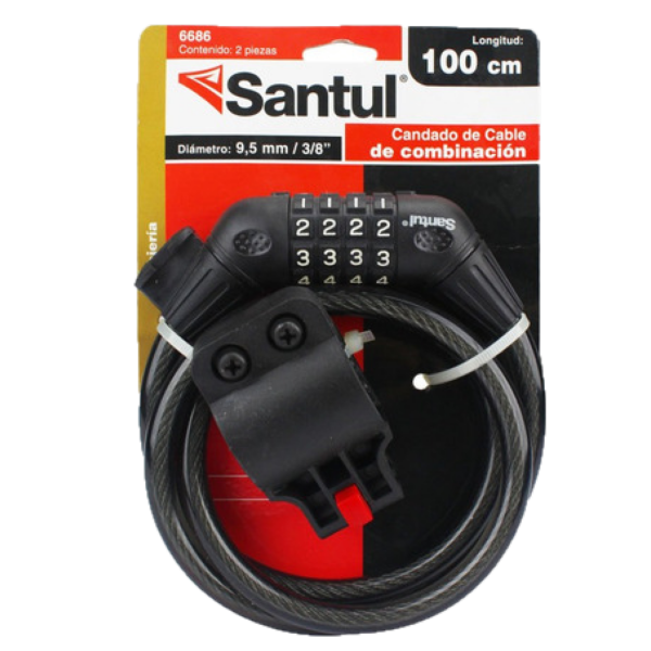 CANDADO C/COMBINACION 3/8`` ACERO 1 MT 6686 SANTUL | ST366863