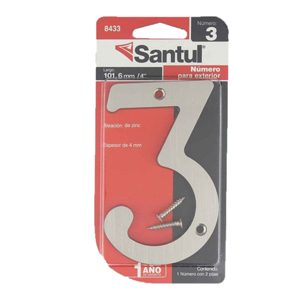 NUMEROS P/EXTERIOR #3 METALICO 8433 SANTUL | ST384331